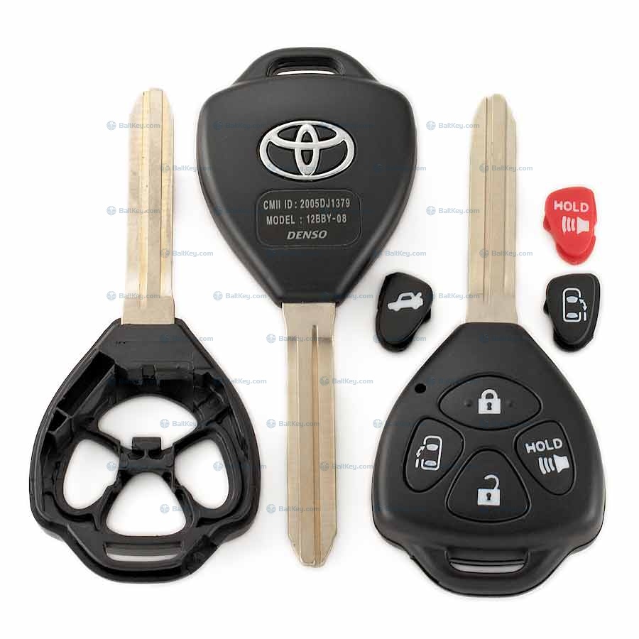 Toyota TOYO15_TY37R_TOY43_TY51 корпус под чип и Ц.З. 4 кн. (с кнопками)