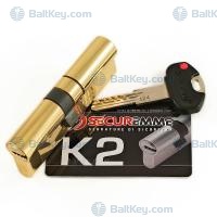 Securemme цилиндр K2 ключ/ключ флажок латунь (перекодировка) 1+5ключей