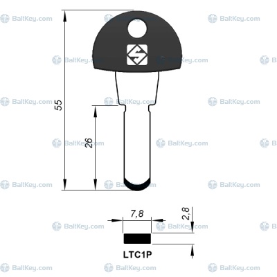 LCT1P Апекс/Apecs вертикал без пазов пластиковая ручка
