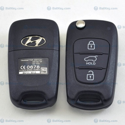Hyundai выкидной ID60-6F 80bit 433МГц 3кнопки 433-EU-TP HM-T031/433-EU-TP RKE-4A02 оригинал
