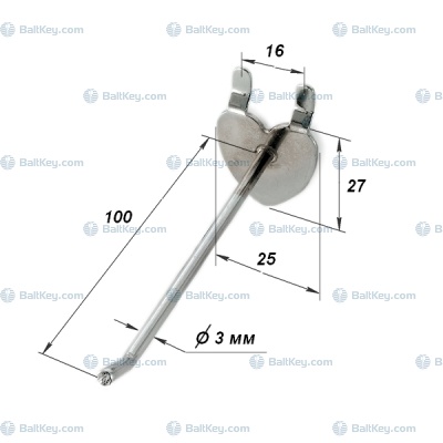 Крючок для стенда с перфорацией , форма сердце, шаг 16мм