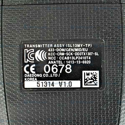 Kia выкидной ID46 PCF7936 433МГц 3кнопки (SL13MY-TP) 433-DOM/GEN/MID/EU оригинал