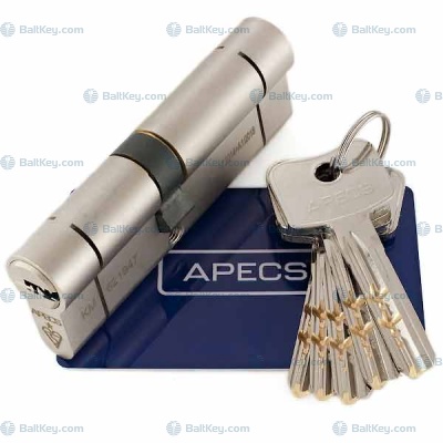 Apecs цилиндр N6-NI ключ/ключ флажок никель усиленный 5ключей