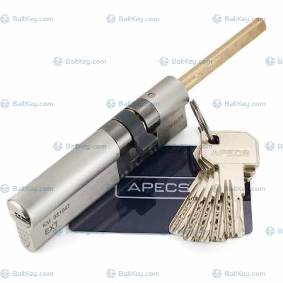 Apecs цилиндр MP-NI ключ/длинный шток флажок никель усиленный 5ключей