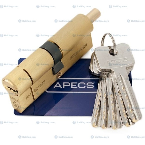 Apecs цилиндр N6-G ключ/вертушка шток флажок латунь усиленный 5ключей