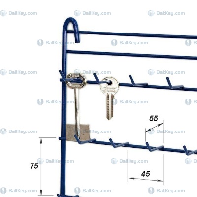 Стенд для ключей 143 крючка универсальный 52*105см 13рядов, L крючка общая/рабочая=60/40мм, диаметр 3мм